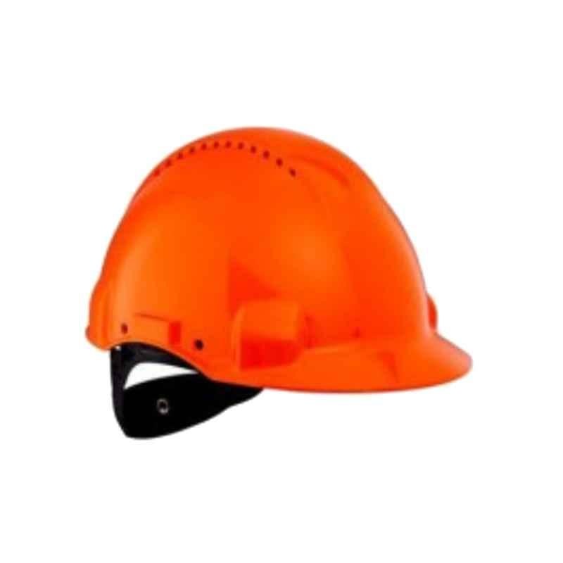 3M G3000 Orange Ratchet Safety Helmet with Pin-Lock Suspension