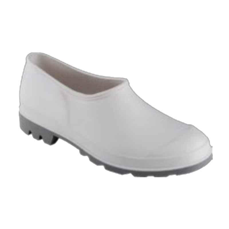 Techtion Monsoon Shoe Lite Drypro Non-Safety Gum Boots with PVC/NBR Upper & Food Grade PVC/NBR Sole, Size: 45, White