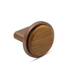 Plantex Knobs for Drawer/Round Drawer Knobs/Knobs for Cabinets/Pull-Push Knobs for Kitchen/Bedroom Drawer Small, Rose Gold & Wood