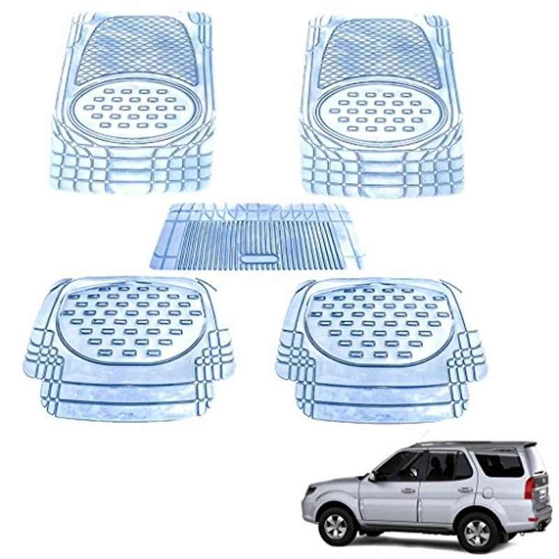 Kozdiko 5 Pcs 6605 PVC & Rubber Clear Car Foot Mat Set for Tata Grand Decor