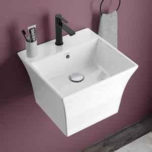 Plantex Proton 16x15x11 inch Ceramic White Wash Basin for Bathroom, APS-1172