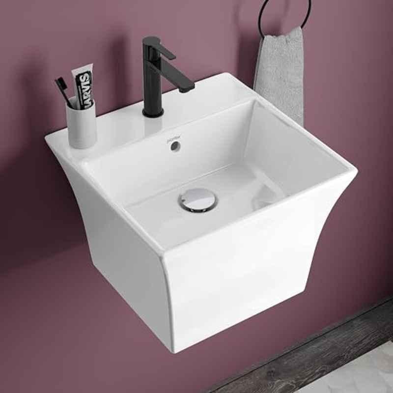 Plantex Proton 16x15x11 inch Ceramic White Wash Basin for Bathroom, APS-1172