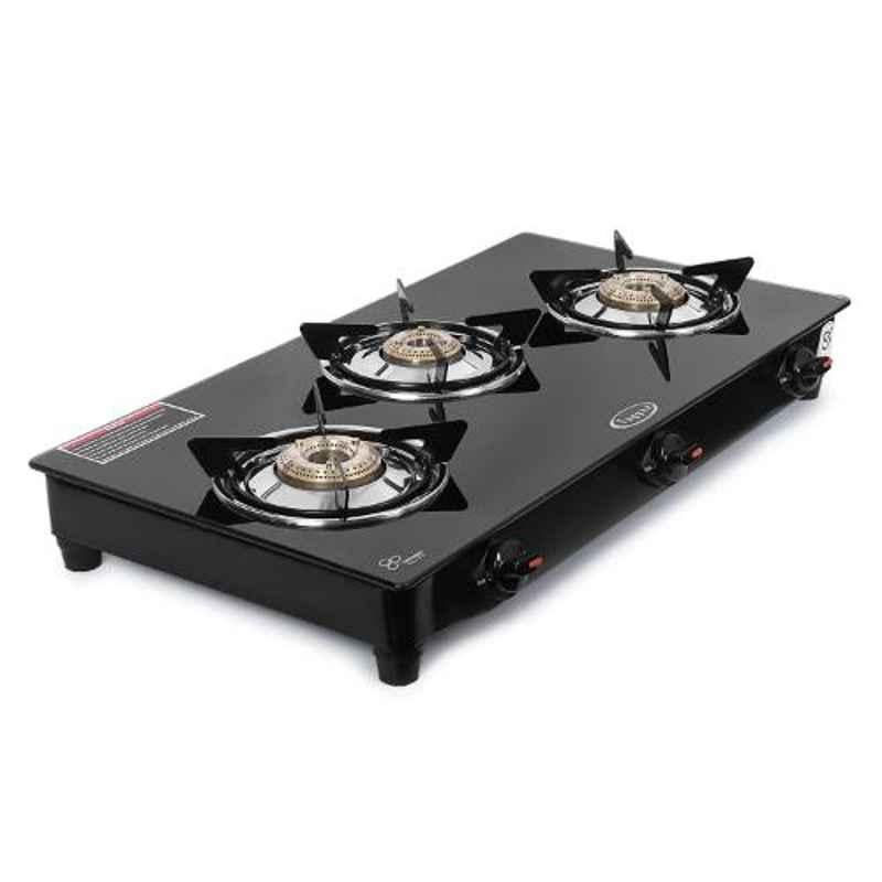 Fogger Cute 3 Burner Manual Ignition Gas Stove with Glass Top, FCUT-305