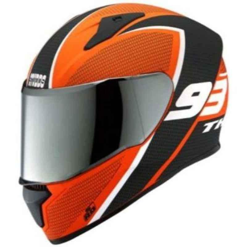 Studds Thunder D3 N6 M/R Matt Orange Motorbike Helmet, Size (L, 580 mm)