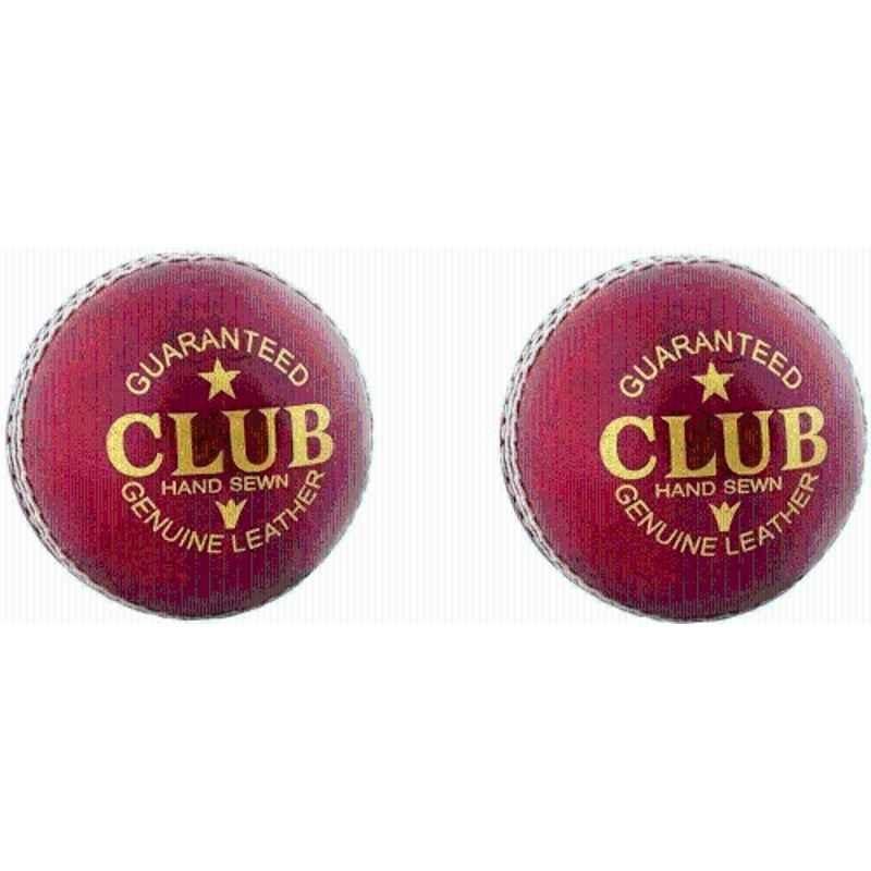 Pawanshut CRICKET LEATHER BALL 2 Pcs Cricket Leather Ball Standard Red (Pack of 2)