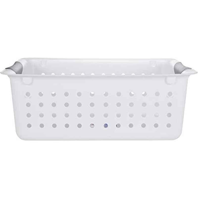 Sterilite Plastic White Ultra Basket Storage Bin Organizer, 16248006, Size: Medium