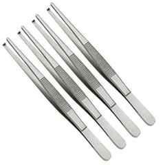 Forgesy 6 inch Stainless Steel Tooth Forcep, SUNX95 (Pack of 4)