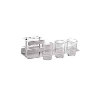 ZAP Stainless Steel 304 Soap & Toothbrush Holder with Glass Tumbler for Bathroom