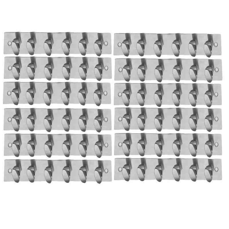 Smart Shophar 6 Legs Stainless Steel And Aluminium Alloy Silver Trums Wall Hook, SHA43WH-TRUM-SL06-P12 (Pack of 12)
