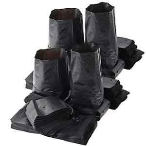 Singhal 9x10 inch Polypropylene Black Round Grow Bag for Home Garden & Nursery (Pack of 50)