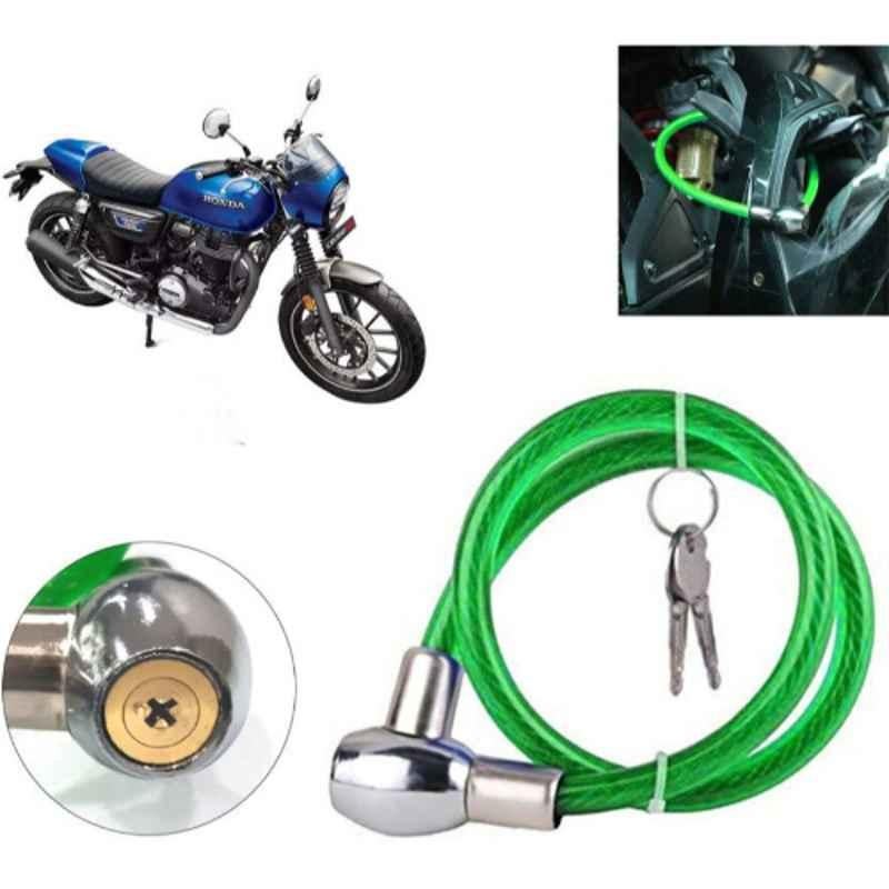 Auto Pearl PVC & Plastic Green Heavy Duty Cable Lock for CB350RS, 238