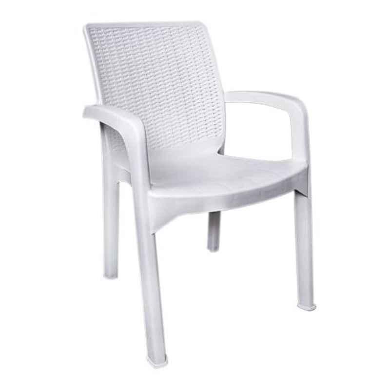 Italica Polypropylene White Luxury Arm Chair, 9402-1