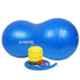 Strauss 95x45cm Rubber Peanut Blue Anti-Burst Gym Ball with Foot Pump, ST-1487