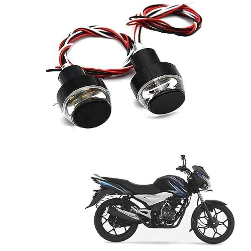 Kozdiko 2 Pcs Dual Colour Motorcycle LED Indicator Turn Signal Handle Bar Light Set for Bajaj Discover 150