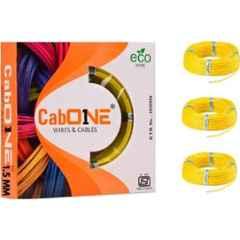 CabONE 1.5 Sqmm Yellow FR PVC Insulated Copper Cable, Length: 90 m (Pack of 3)
