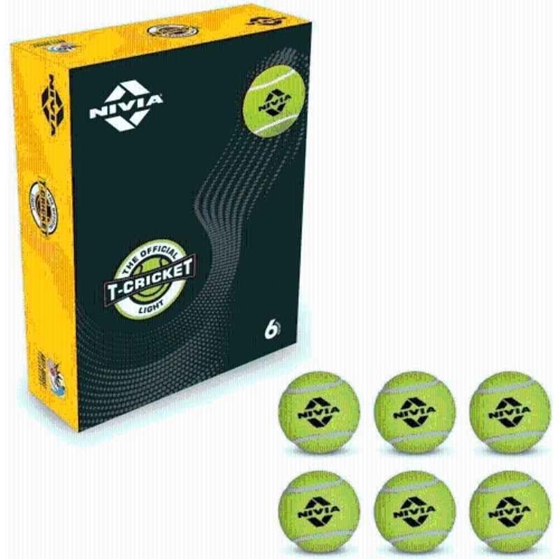Nivia Cricket Tennis Ball Light Weight (Pack of 6 Balls) Cricket Tennis Ball (Pack of 6)