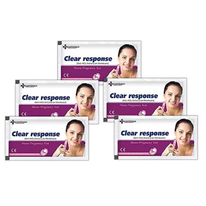 Clear Response One Step Urine HCG Pregnancy Test Kit, CR-5 (Pack of 5)