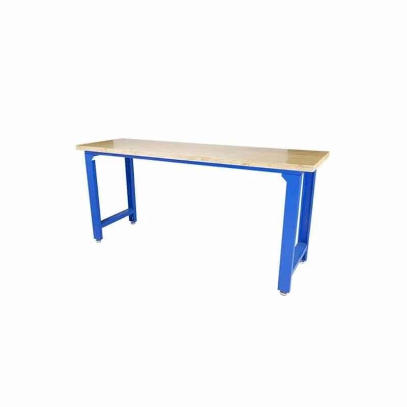 Gazelle G2602 79 inch Blue & Beige Wood Top Workbench with Steel Frame