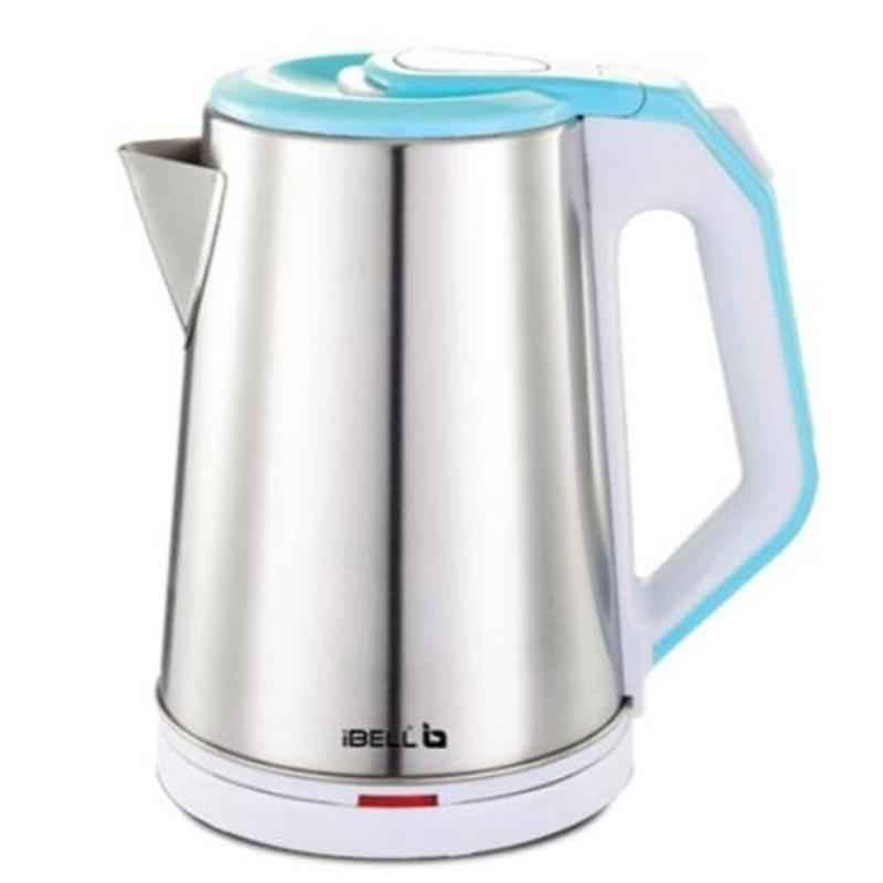 iBELL 1.8L 1500W Silver & Green Electric Kettle, IBLSEKC18L