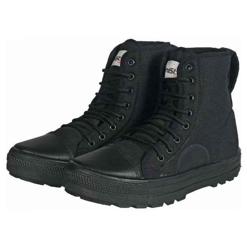 Unistar Synthetic Leather PVC Sole Black Work Safety Boots, 1001_Black, Size: 8