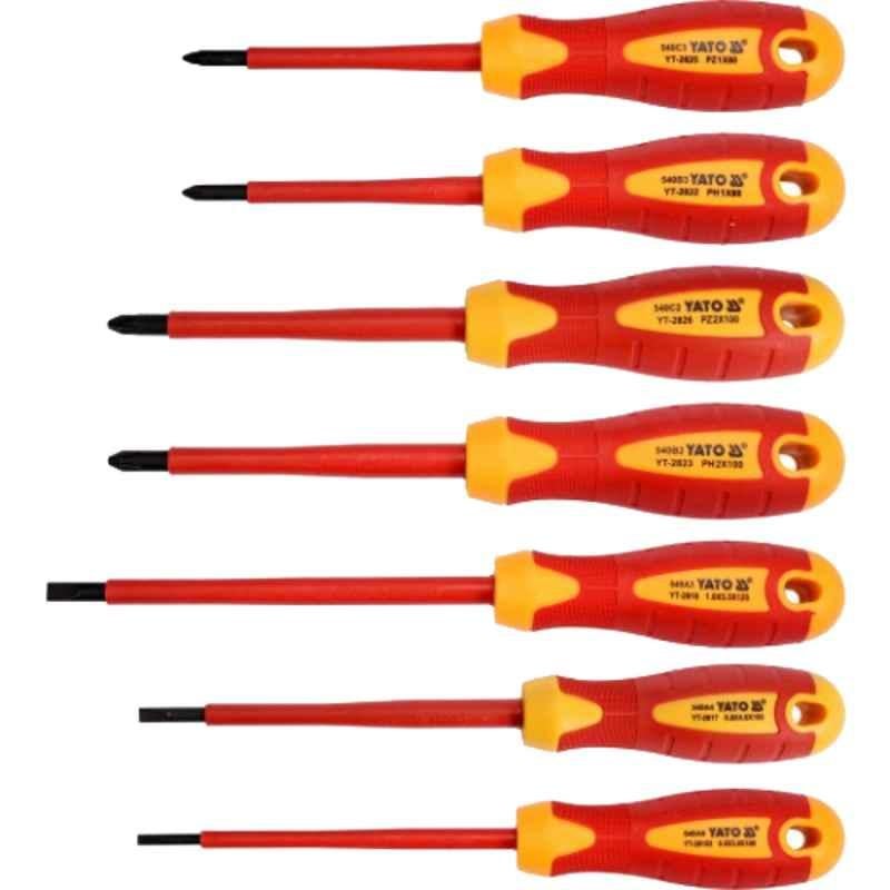 Yato 7 Pcs AISI S2 VDE Insulated Screwdriver Set, YT-2828
