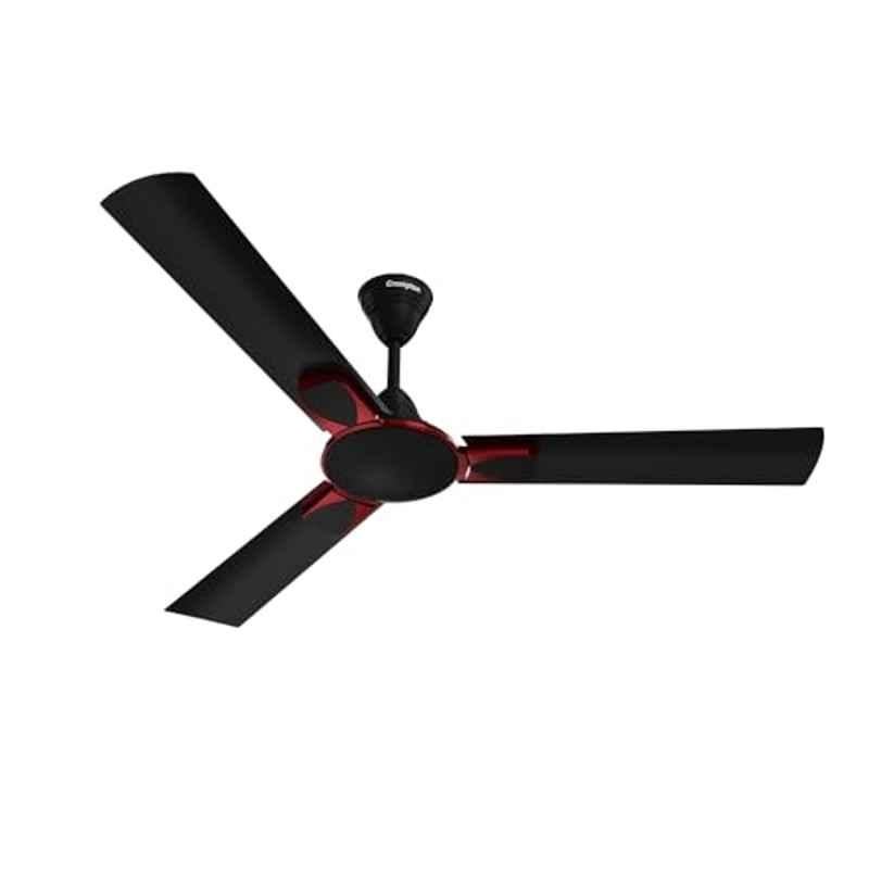 Crompton Diego 52W 380rpm 1 Star Aluminium Matte Black High Speed Ceiling Fan with 2 Years Warranty, CFHSDIG48MBL1S, Speed: 1200 mm