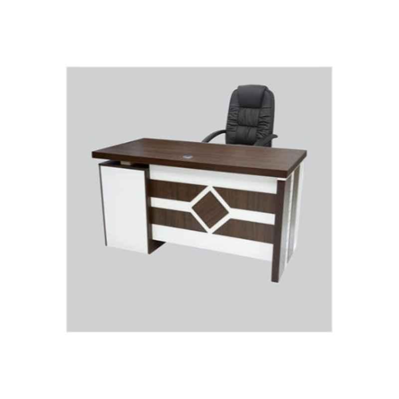 Karnak KDFT863 140x70x75cm Wooden White Executive Office Desk Table with Drawer