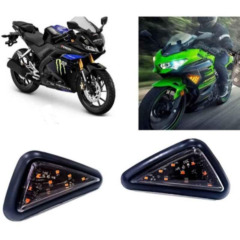 Buy Auto Pearl 2 Pcs 12V Black Bike Side LED Indicator Light Set for Yamaha YZF  R15, A74 Online At Price ₹590