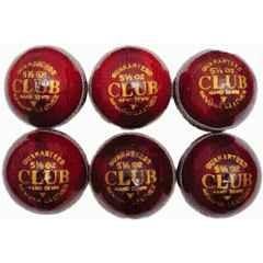 Matrica Leather Standard Red Professional Grade Impact Cricket Ball for Club Play (Pack of 6)