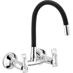 Prestige Passion Brass Chrome Finish Sink Mixer with Black Flexible Swivel Spout