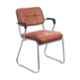 Da Urban Homy Brown Fabric & Foam Medium Back Study Chair with Arms