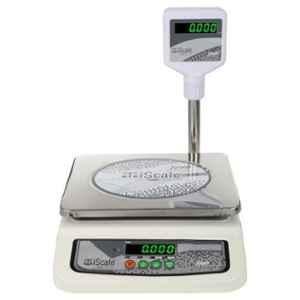 iScale i-05 20kg and 1g Accuracy Off-White Electronic Chargeable Weighing Scale with Pole and Green Colour Display