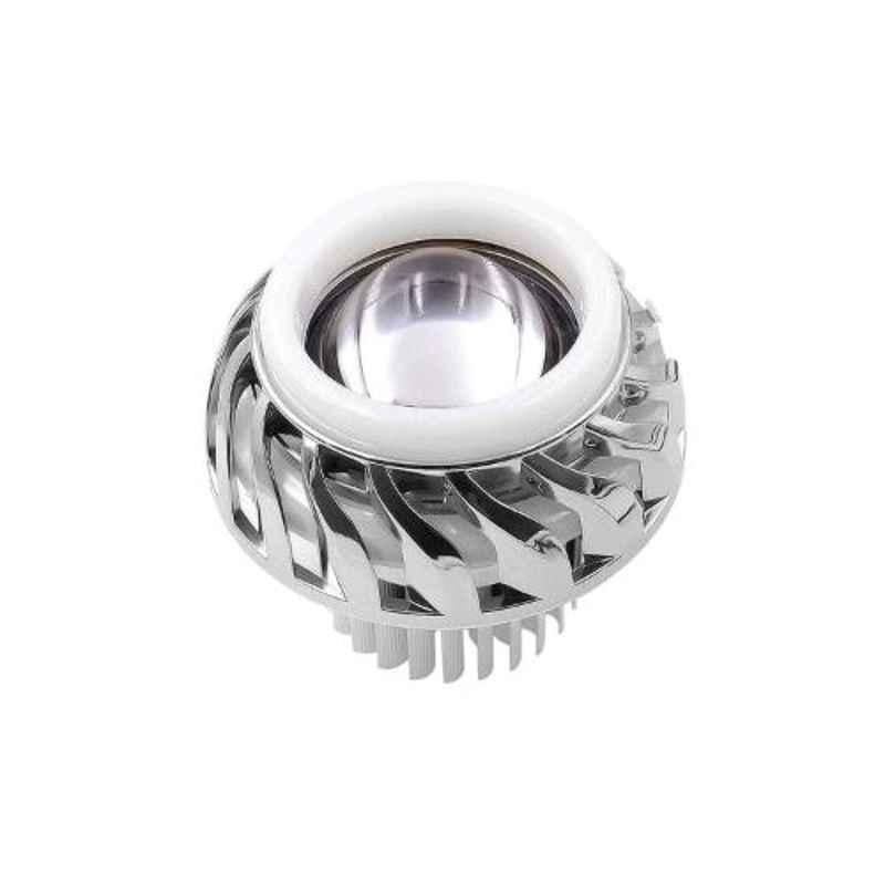 AllExtreme EXPRJWB1 White & Blue High Intensity Dual Angel Eye Ring LED Light with Hi-Low Beam & Flasher Function
