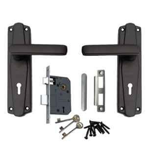 ATOM 7 inch Brass & Iron Powder Coating Finish Mortise Door Lock Set, MH-609-KY-PC