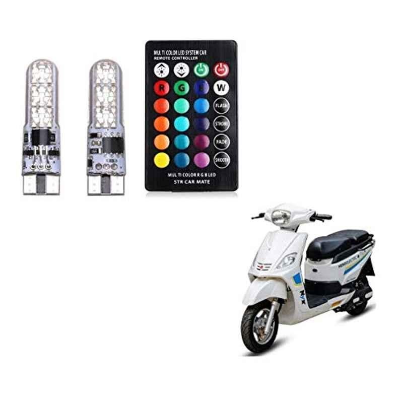 Kozdiko 2 Pcs 12V T10 Polycarbonate RGB LED Scotty Light Set with Remote Control for Hero Electric NYX Front