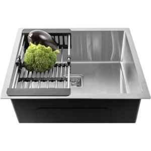 Fossa 20x17x9 inch Stainless Steel SS304 Matt Finish Silver Single Bowl Kitchen Sink, FHS-02