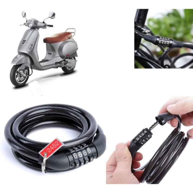 Auto Pearl PVC & Plastic Black Combination Cable Lock for VXL