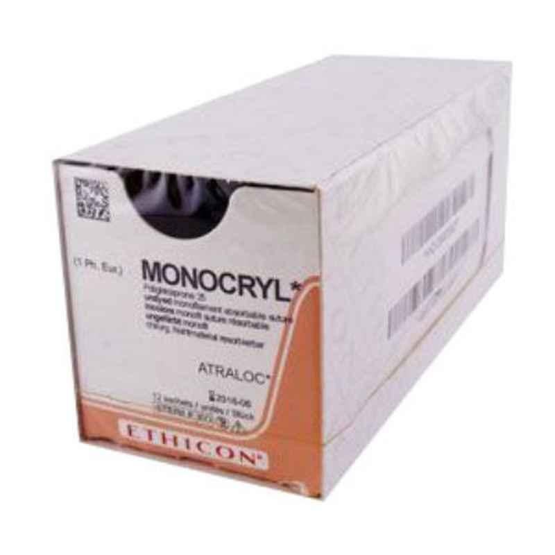 Ethicon NW1602 12 Pcs 2-0 Dyed Monocryl Monofilament Poliglecaprone 25 Suture Box, Size: 70 cm