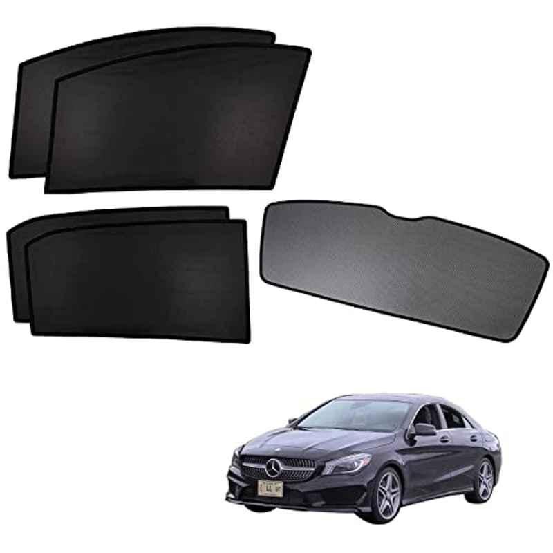 Kozdiko 5 Pcs Polyester Black Non Magnetic Window & Rear Sun Shades Set for Mercedes Benz CLA-Class