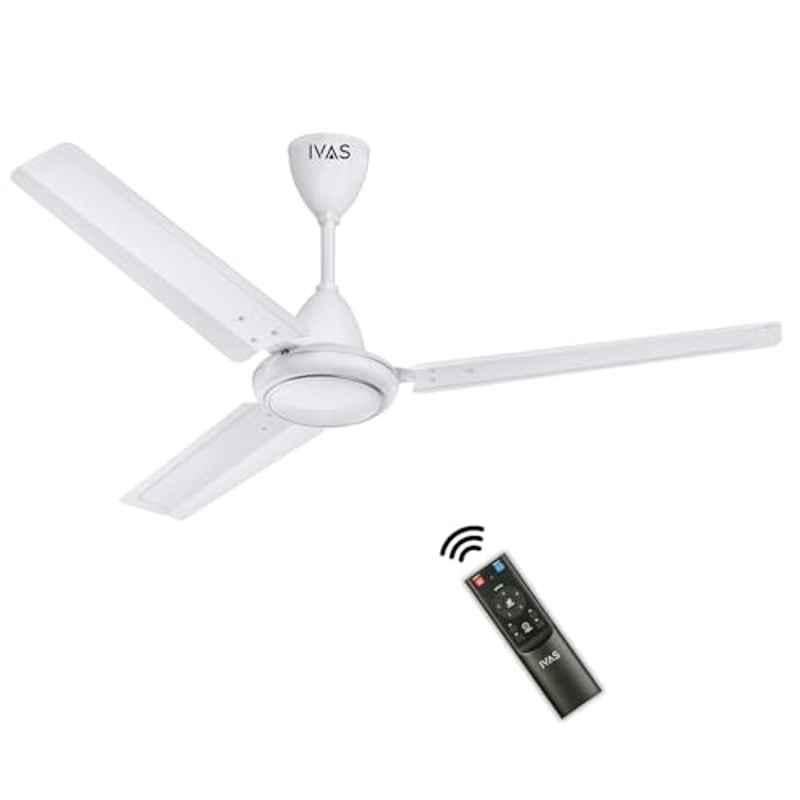 IVAS EcoSaver Prime 28W 400rpm White 5 Star BLDC Ceiling Fan with RF Remote Control & 2 Years Warranty, CFIME5480100WHITE, Sweep: 1200 mm