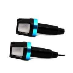 AllExtreme EXHBLTIL 2 Pcs Blue Handlebar Turn Signal Grip Bar LED Light Indicator Set