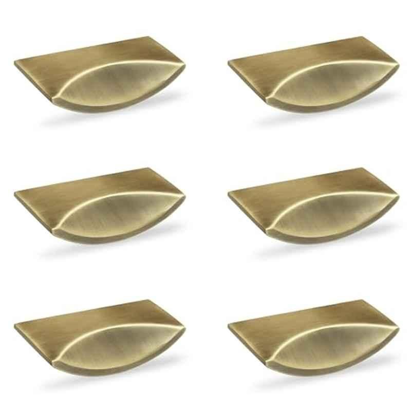 Plantex Knobs for Drawer/2.5 inch Rectangular Drawer Knob/Pull-Push Knobs for Kitchen/Bedroom Drawer (Pack of 6) Antique Brass