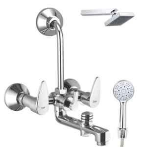 ZAP BRE2 Brass 3 In 1 Wall Mixer Set with Crutch & Multi Flow Deluxe Hand Shower & 1.5m Flexible Tube