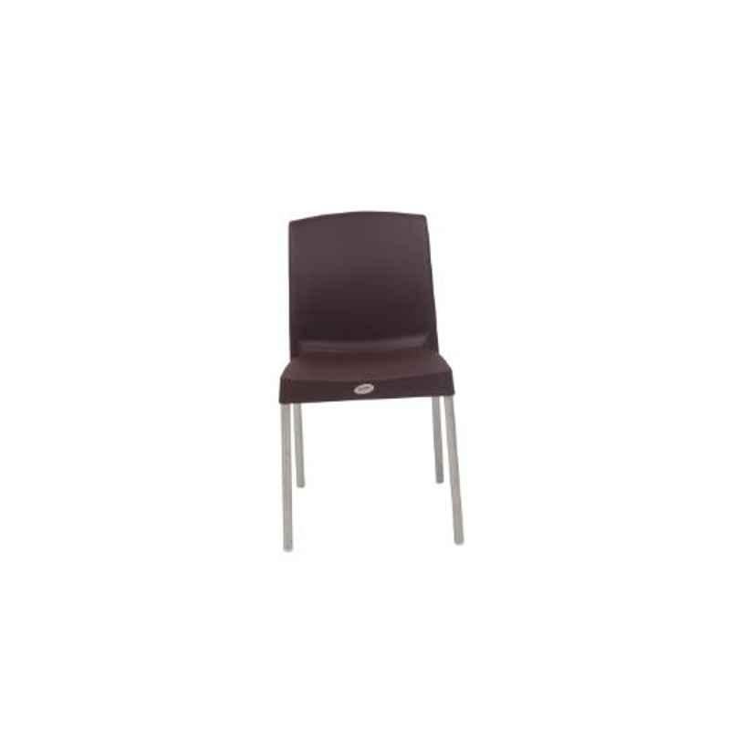 Supreme Hybrid Premium Plastic Globus Brown Chair without Arm (Pack of 4)