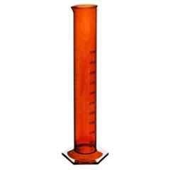 ABGIL 25ml Amber Borosilicate Glass Hexagonal Base Cylinder Graduated Single Metric Scale with Pour Out, ABG1199