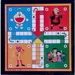HTM Ludo & Snake with Coins & Dice 2 in 1 Board Game Carrom Board (Multicolour)