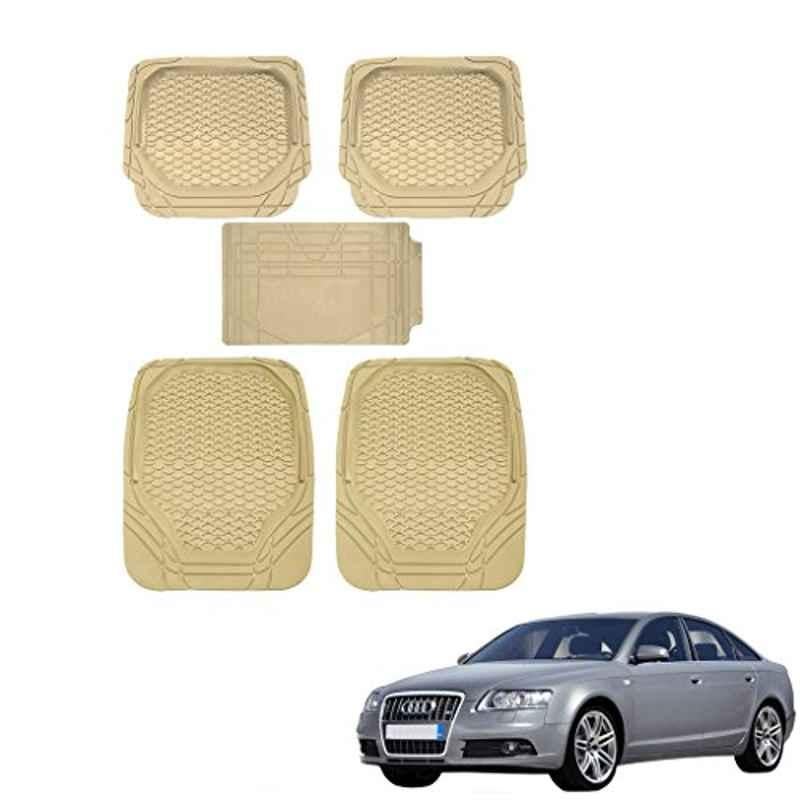 Kozdiko 5 Pcs 8855TW Beige Car Foot Mat Set for Audi A6, koz_40451