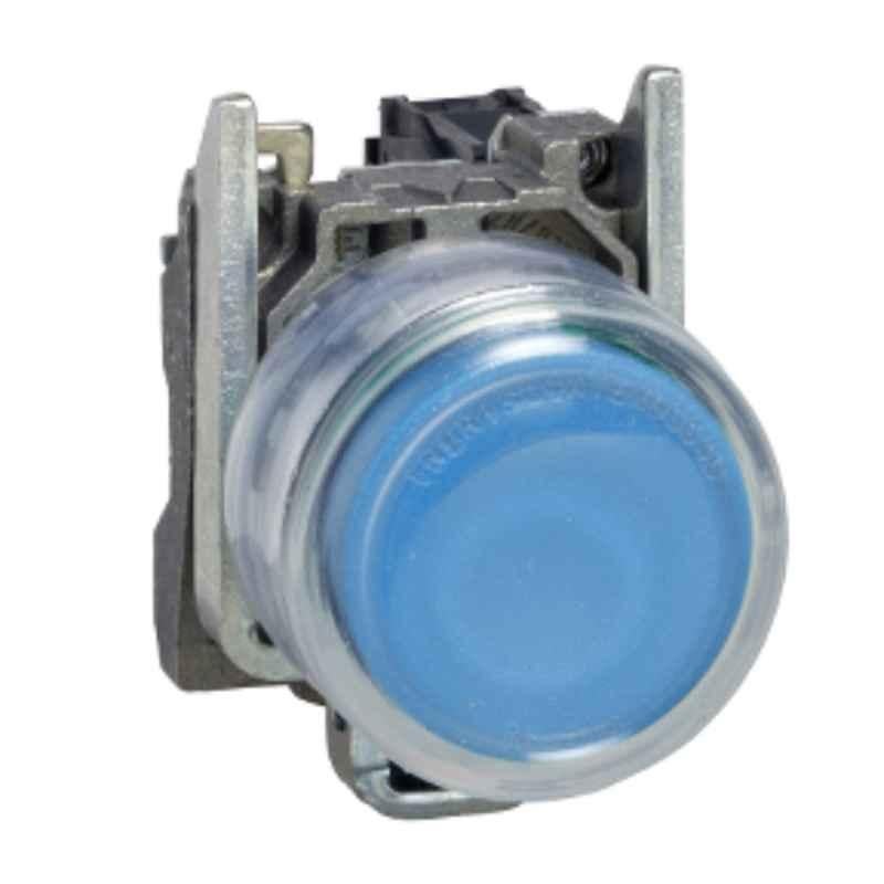 Schneider 1NO Metal Projecting Blue Spring Return Booted Unmarked Push Button, XB4BP61