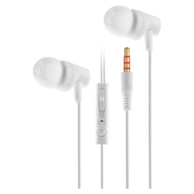 Ambrane EP-20 White In Ear Wired Earphone with Mic