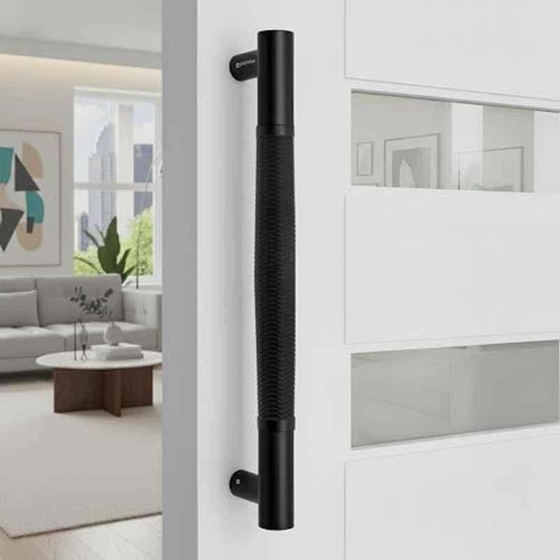 Plantex Main Door Handle/Stainless Steel & Aluminium Door Handle/450mm Pull-Push Handle for Home/Office/Hotel (DTMD-411, Black)